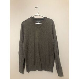 Eddie Bauer Men's S Small Cotton Wool Blend V Neck Long Sleeve Sweater